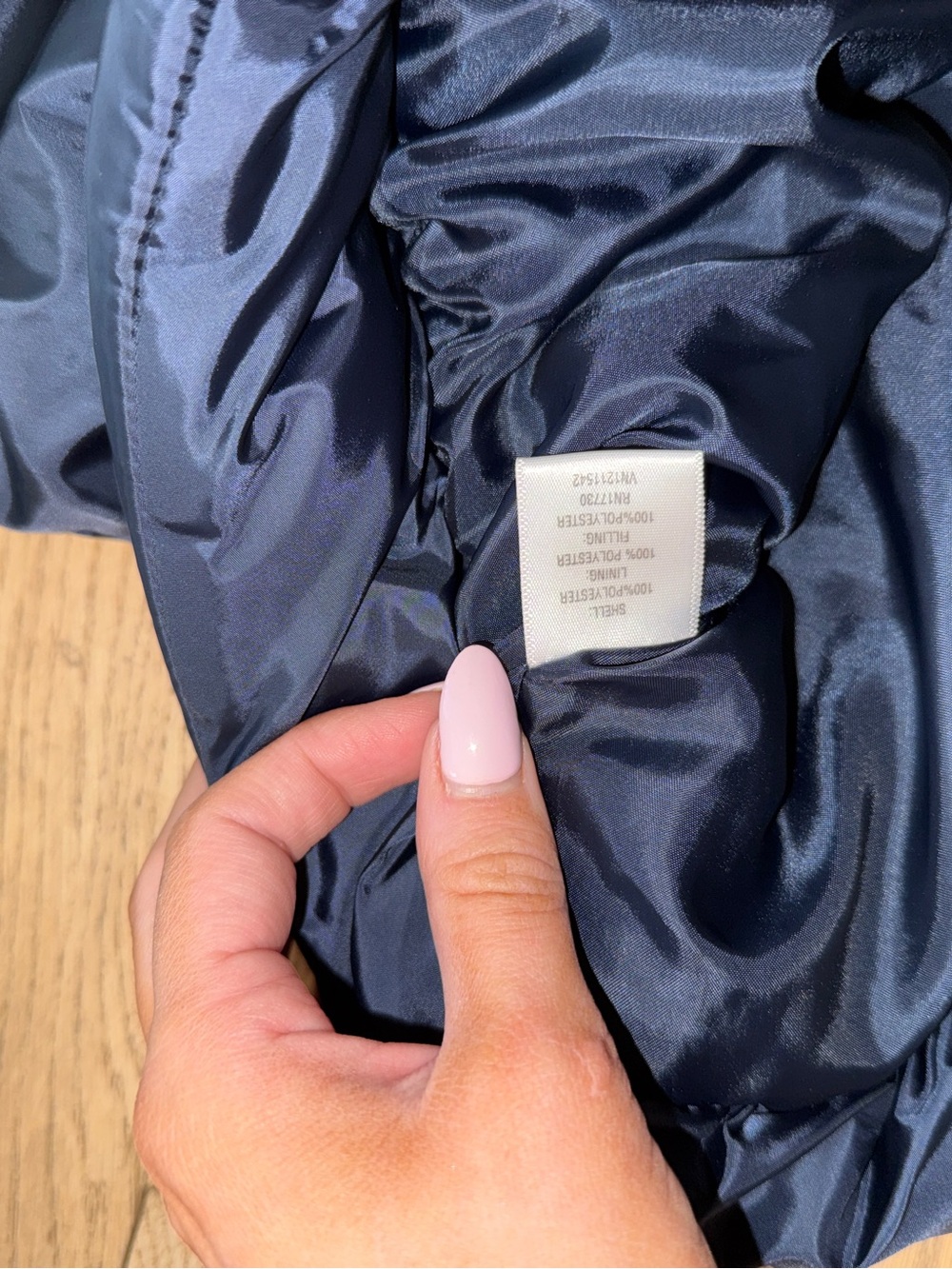 Converse One Star Puffer Jacket in Dark Blue Medium - Picture 8 of 8